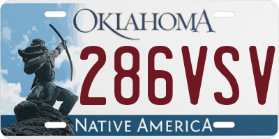 OK license plate 286VSV