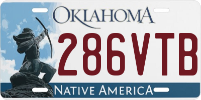 OK license plate 286VTB