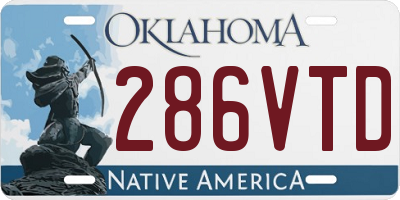 OK license plate 286VTD