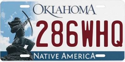 OK license plate 286WHQ