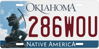 OK license plate 286WOU