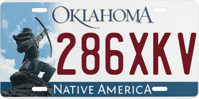 OK license plate 286XKV
