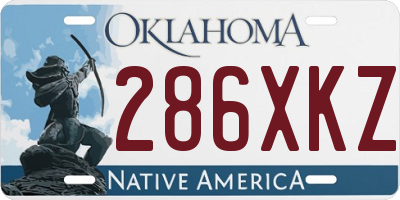 OK license plate 286XKZ
