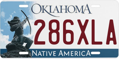 OK license plate 286XLA