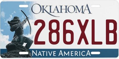OK license plate 286XLB