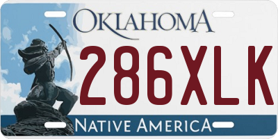 OK license plate 286XLK
