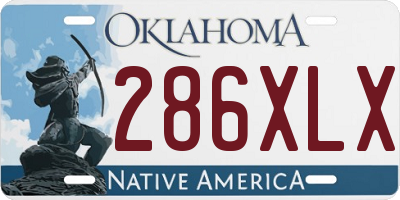 OK license plate 286XLX