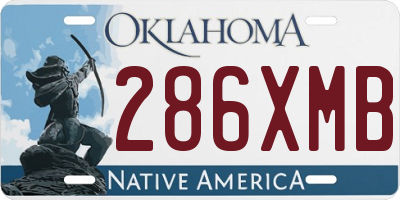 OK license plate 286XMB