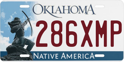 OK license plate 286XMP