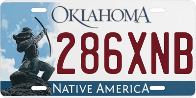 OK license plate 286XNB