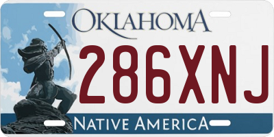 OK license plate 286XNJ