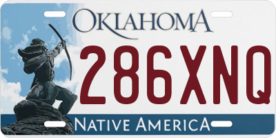 OK license plate 286XNQ