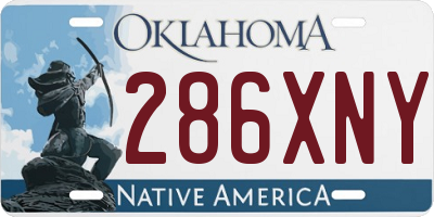 OK license plate 286XNY