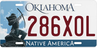 OK license plate 286XOL