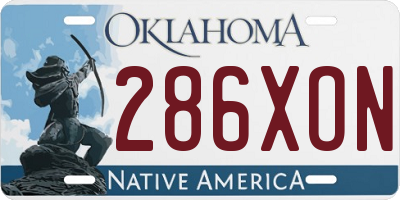 OK license plate 286XON