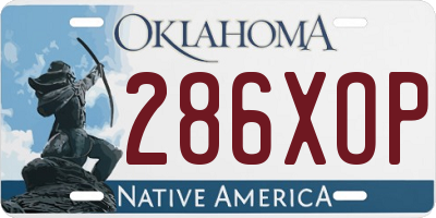 OK license plate 286XOP