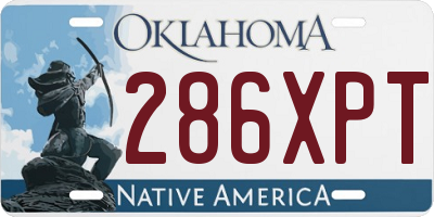 OK license plate 286XPT