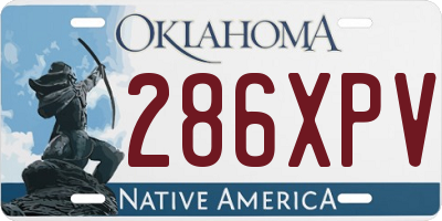 OK license plate 286XPV