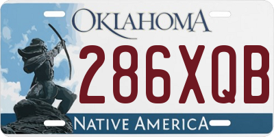 OK license plate 286XQB