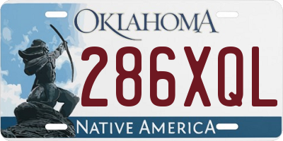 OK license plate 286XQL