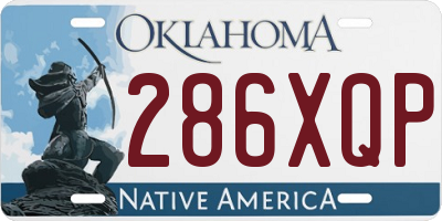 OK license plate 286XQP