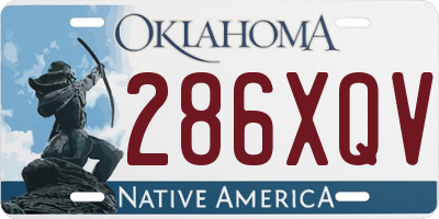 OK license plate 286XQV