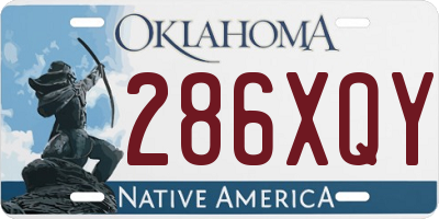 OK license plate 286XQY