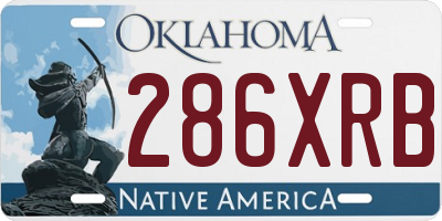 OK license plate 286XRB