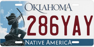 OK license plate 286YAY