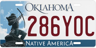 OK license plate 286YOC