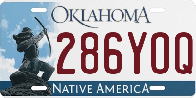 OK license plate 286YOQ