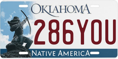OK license plate 286YOU