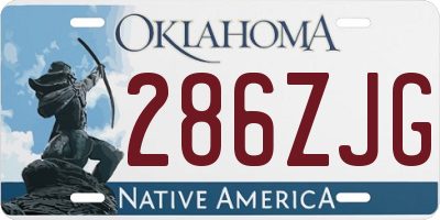 OK license plate 286ZJG