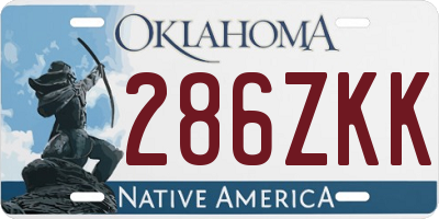 OK license plate 286ZKK