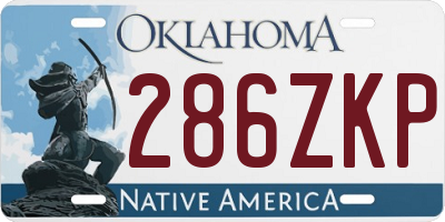 OK license plate 286ZKP