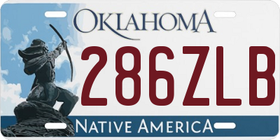 OK license plate 286ZLB