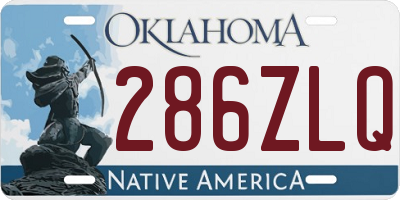OK license plate 286ZLQ
