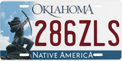 OK license plate 286ZLS