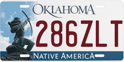 OK license plate 286ZLT