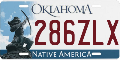 OK license plate 286ZLX