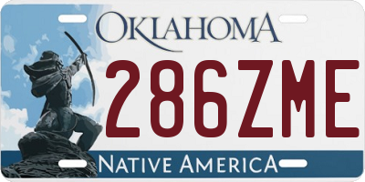 OK license plate 286ZME