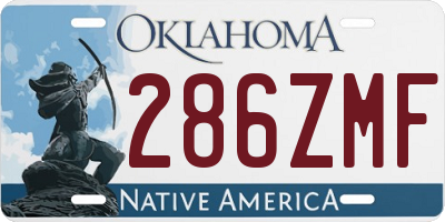 OK license plate 286ZMF