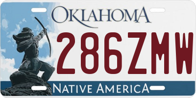 OK license plate 286ZMW