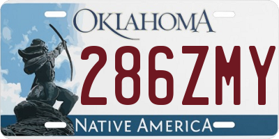 OK license plate 286ZMY