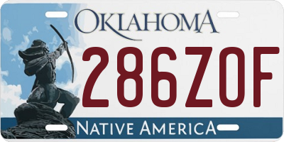 OK license plate 286ZOF