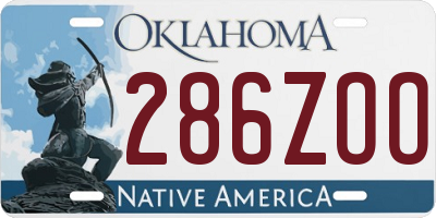 OK license plate 286ZOO