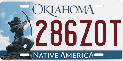 OK license plate 286ZOT