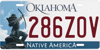 OK license plate 286ZOV