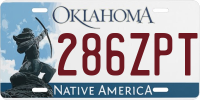 OK license plate 286ZPT