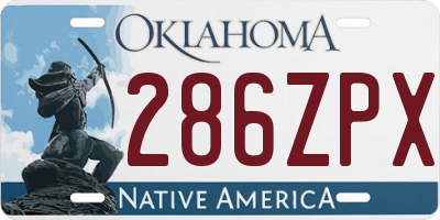 OK license plate 286ZPX
